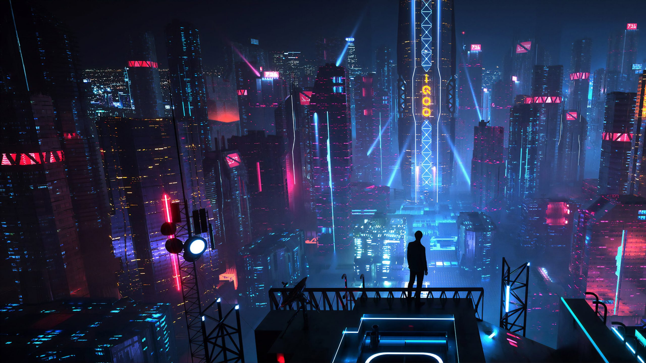 Cyberpunk neon city фото 9