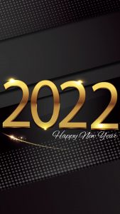 2022 Golden Numbers On Black Background 1080