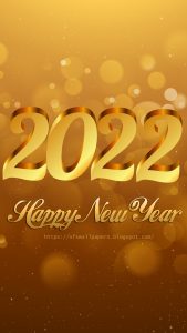 2022 Happy New Year Elegant Golden Text Wallpaper 1080