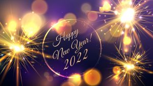 2022 Happy New Year Gold Lights Wallpaper