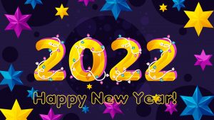 2022 Happy New Year Stars Background