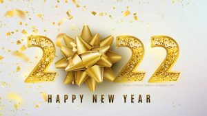 2022 New year Golden Gift Bow Wallpaper