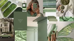 Aesthetic Collage Green Wallpaper