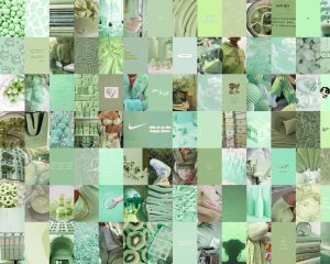 Aesthetic Collage Sage Green Laptop Wallpaper