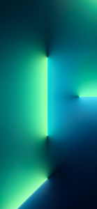 iPhone 13 Pro wallpaper in green and blue lights