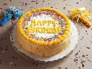 Yellow Happy Birthday Cake 49232