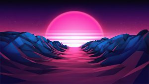 Purple Sunrise 4K Vaporwave Wallpapers