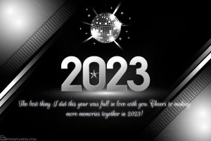 Free Online Silver Happy New Year 2023 Card Maker