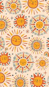 Aesthete sun pattern summer wallpaper iphone