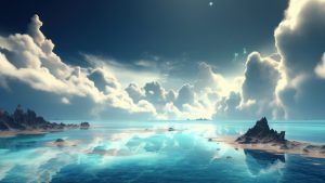Clouds Meet The Sea AI Generated 4K Wallpapers