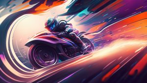 Motorcycle Race Colorful Digital Art 4k