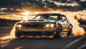 Muscle cars on track car wallpaper