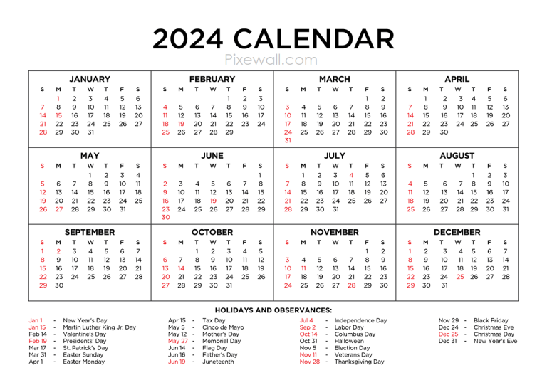 2024 Calendar Images hd Free Download