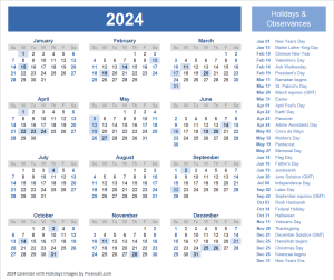 2024 calendar with holidays images