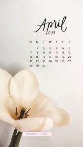 April 2024 Calendar Phone Wallpaper Flower