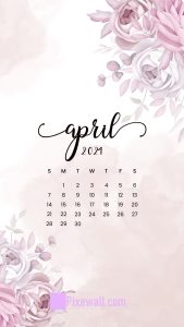 April 2024 Calendar Phone Wallpaper Roses