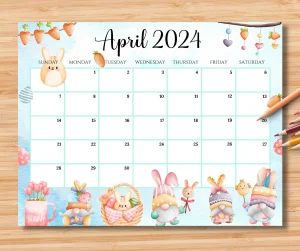April 2024 Calendar Wallpaper