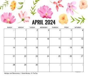 April Calendar 2024