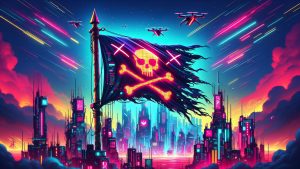 Cyberpunk Pirate Flag 4k Wallpaper
