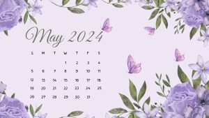 May 2024 Flower Calendar Wallpaper