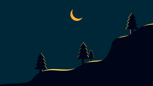 Minimalist Landscape Night Moon Desktop 4k Wallpaper