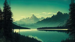 Mountain Lake Reflection in Nature 4K Wallpaper
