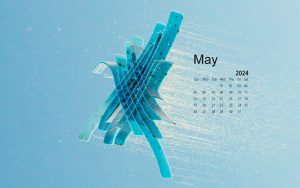 may 2024 wallpaper calendar blue