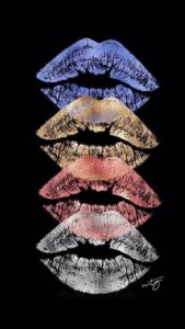 Colorful Kisses Wallpaper