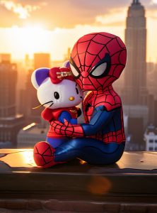 Hello Kitty and Spider Man