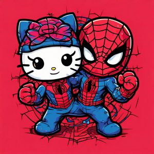 Hello Kitty and Spider Man 4k