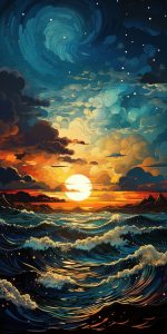 Painting of a Sunset Wallpaper