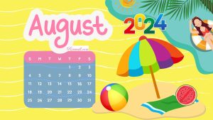 August 2024 Calendar Beach Fun