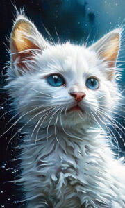 Angry White Kitten Wallpaper