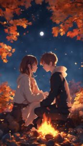 Romantic anime couple wallpaper