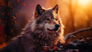 Wolf at sunset HD 4K Wallpaper