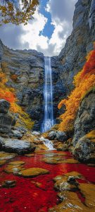 Colorful waterfall landscape wallpaper