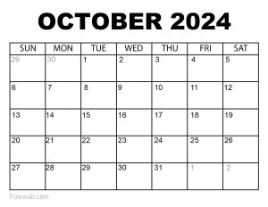 October 2024 Calendar