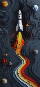 Rocket and space wallpaper