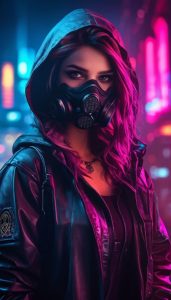 a beautiful young woman in the style of watch dogs