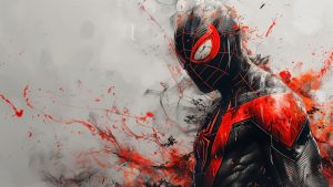 Spiderman Black Red Suit Wallpaper 4K