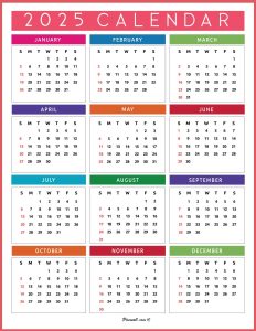 2025 Year Calendars