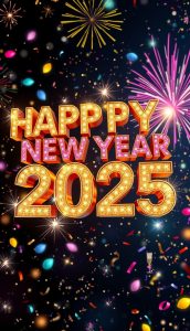 Brighten Up with Happy New Year 2025 Wallpaper