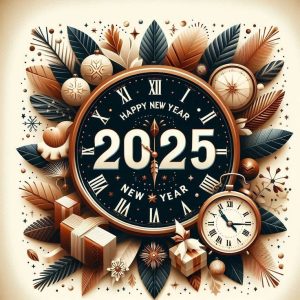 Clock Countdown Happy New Year 2025