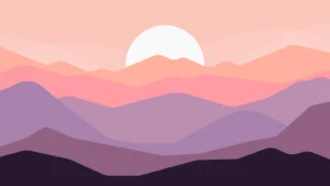 Minimalist Purple Mountains Sunset Wallpaper