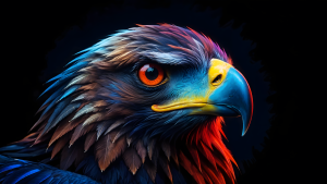 Painting A Closeup Of A Colorful Eagles He Upscayl 2x Realesrgan X4plus