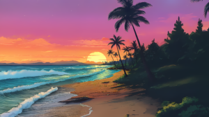 Tropical Sunset Paradise Beach