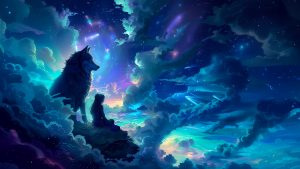 Mystical Wolf Stardust 4k Wallpaper